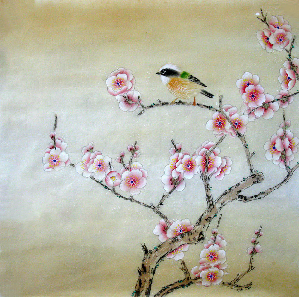 bird on plum blossom Oil Paintings